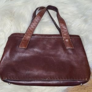 Vintage fossil brown leather handbag